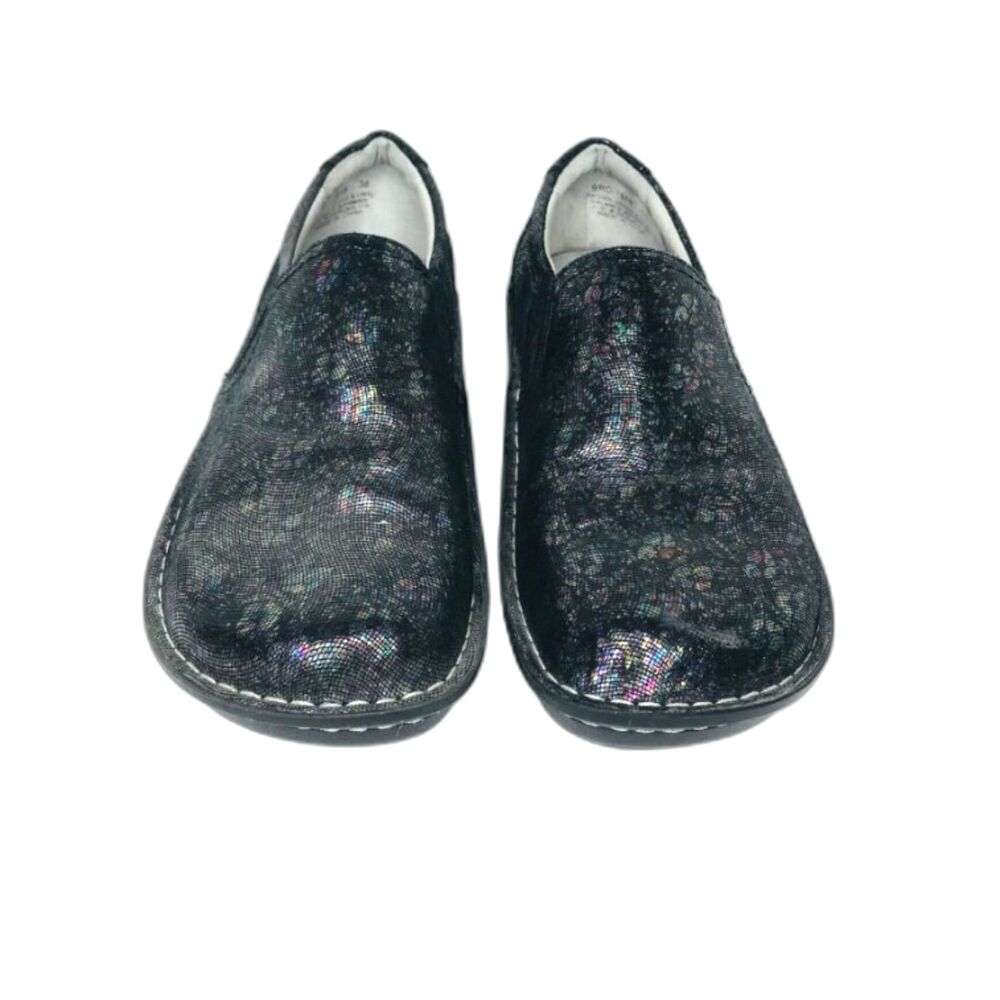 Alegria Black Multi Metallic Brook Tranquil Clogs - Size 38